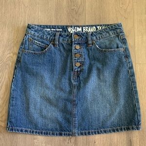 Volcom Denim Jean Mini Skirt Size M. G